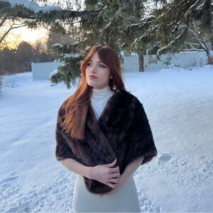 Beautiful brown vintage fur wrap